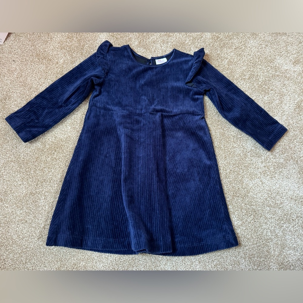 Hanna Anderson Navy Velour dress in 2T